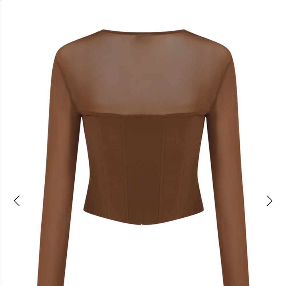 With Jean Top! Brown with boned bodice and sheer sleeves. Super cute! - Picture 6 of 10